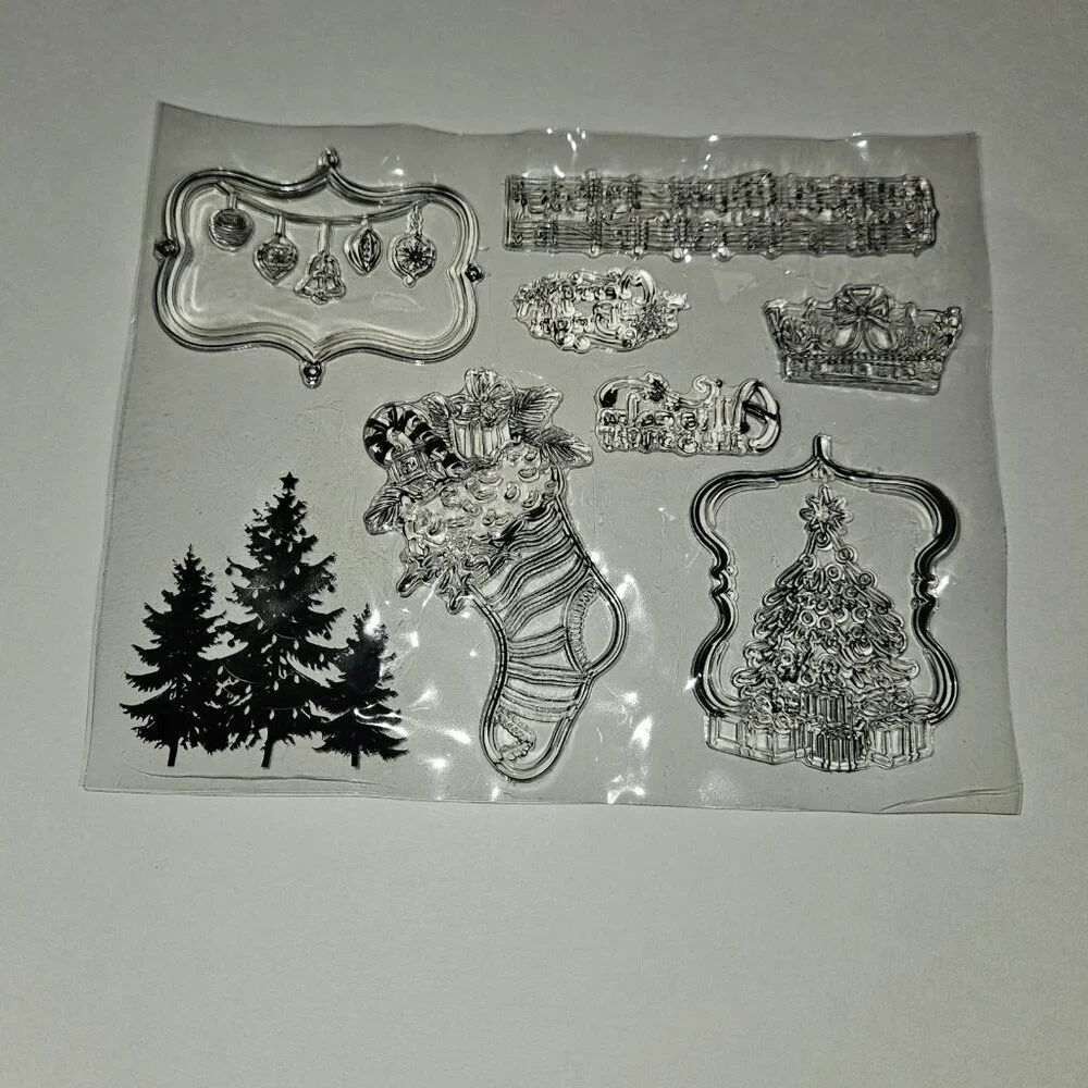 Clear Stamps Mixed Lot Christmas Tree Stocking House Reindeer Snowman READ